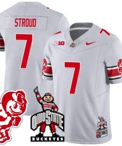 CJ Stroud Jersey #7 Ohio State Buckeyes Football Stitched Brutus Buckeye Patch Gray