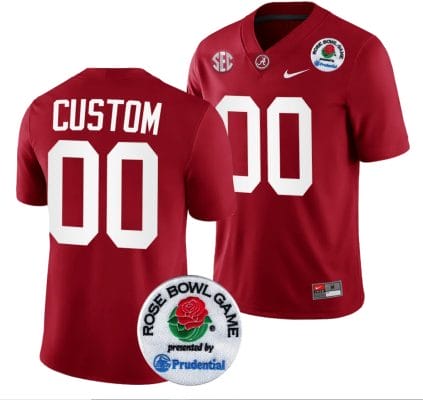 Custom Alabama Jersey Name and Number Rose Bowl Game 2024 Patch College Football Playoff Crimson