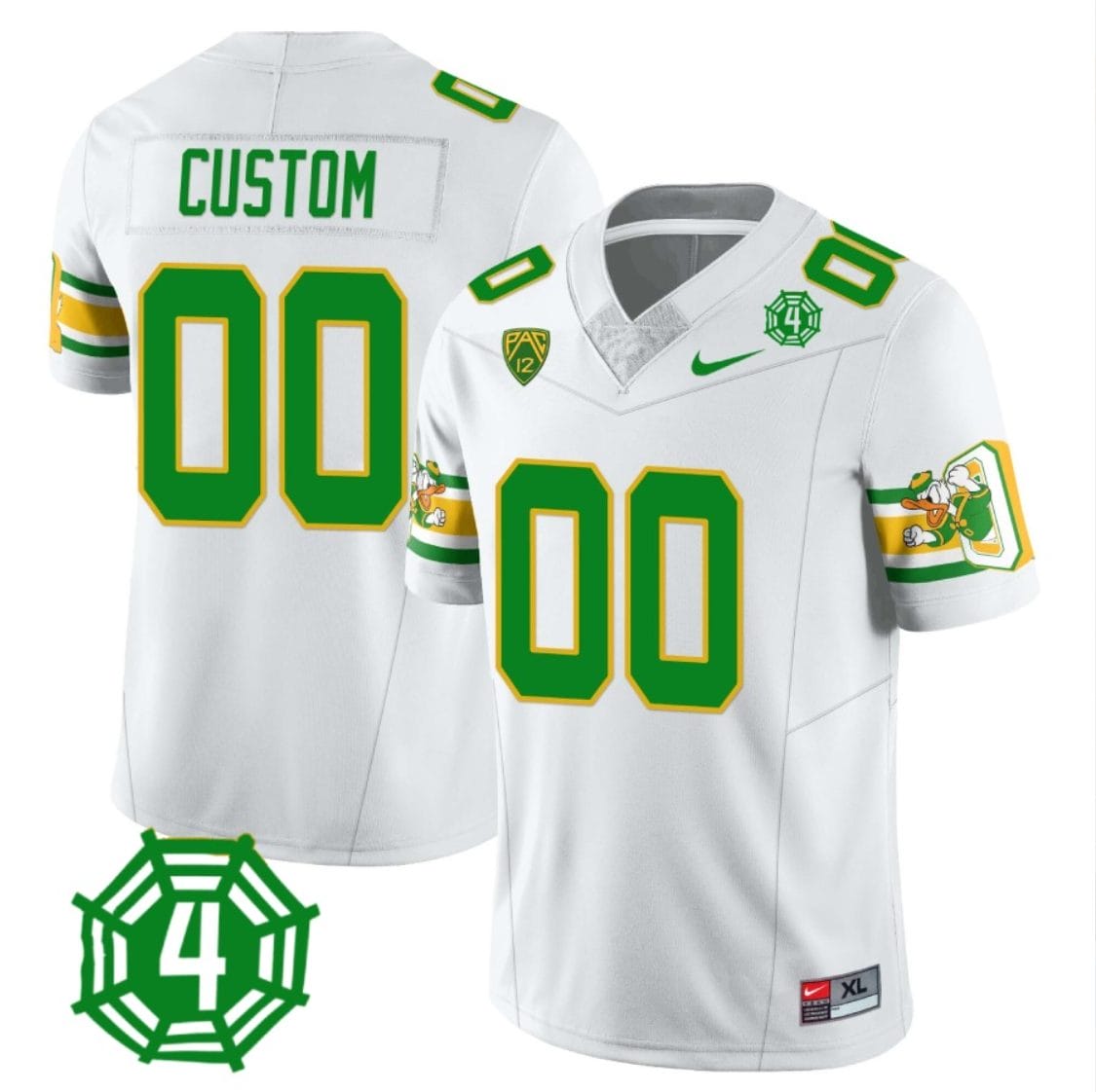 Custom Oregon Ducks Jersey Name and Number Honor Spencer Webb Patch Football White