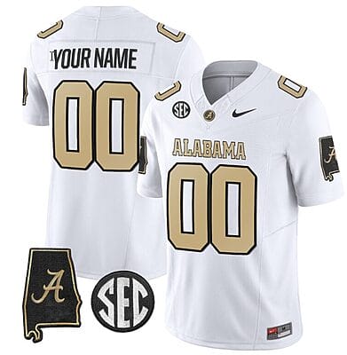 Custom Alabama Jersey Name and Number Vapor Limited Alabama Map V2 White All Stitched