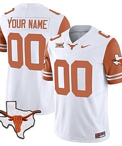 Custom Texas Longhorn Jersey Name and Number Vapor Limited College Football Stitched Orange Sleeves
