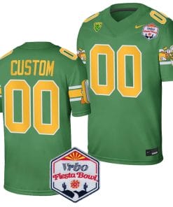 Custom Oregon Ducks Jersey Name and Number Fiesta Bowl Patch 2024 Football Playoff Green