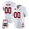 Custom Alabama Jersey Name and Number Football College SEC Graduate Map Patch White All Stitched