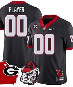 Custom Georgia Bulldogs Jersey Name and Number Georgia State Map College Football Stitched Black