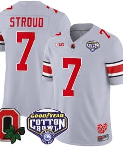 CJ Stroud Jersey #7 Ohio State Buckeyes Good Year Cotton Bowl Patch Football Gray