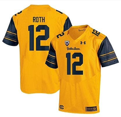 Cal Bears Joe Roth Jersey #12 College Football 2023 Stitched Gold