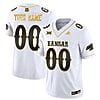 Custom Kansas Jayhawks Jersey Blackhawk Name and Number Vapor Limited Football Stitched White Gold