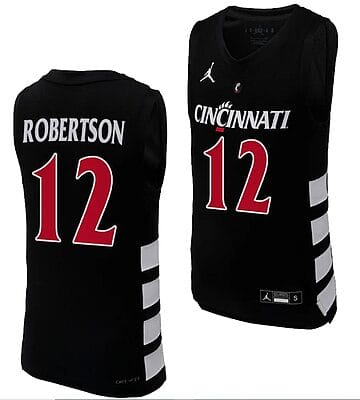 Cincinnati Bearcats Oscar Robertson Jersey #12 Black Basketball Unisex Replica