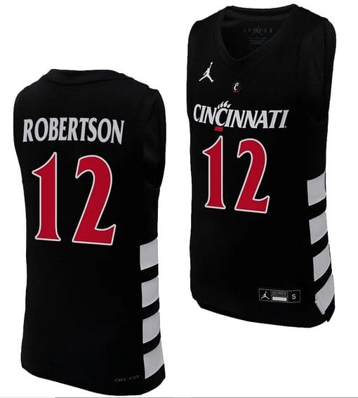 Cincinnati Bearcats Oscar Robertson Jersey #12 Black Basketball Unisex Replica