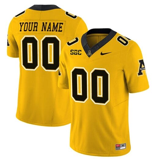 Custom Appalachian State Mountaineers Jersey Name and Number Vapor Limited College Football Yellow