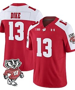 Chimere Dike Jersey #13 Wisconsin Badgers Vapor Limited College Football Red Alternate