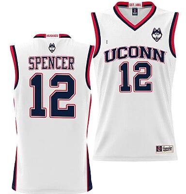 Cam Spencer Jersey #12 UConn Huskies NIL College Basketball Lightweight White