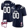 Custom Ole Miss Rebels Jersey Name and Number Football All Stitched Navy Rebels Map