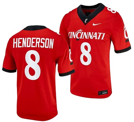 Cincinnati Bearcats Xzavier Henderson Jersey #8 Red 2023 Alternate College Football