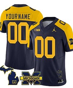 Custom Michigan Wolverines Jersey Special Name and Number College Football 2023 Stitched Navy Alternate