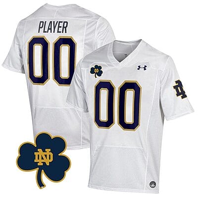 Custom Notre Dame Fighting Irish Jersey Name and Number College Football Johnny Lujack Patch White