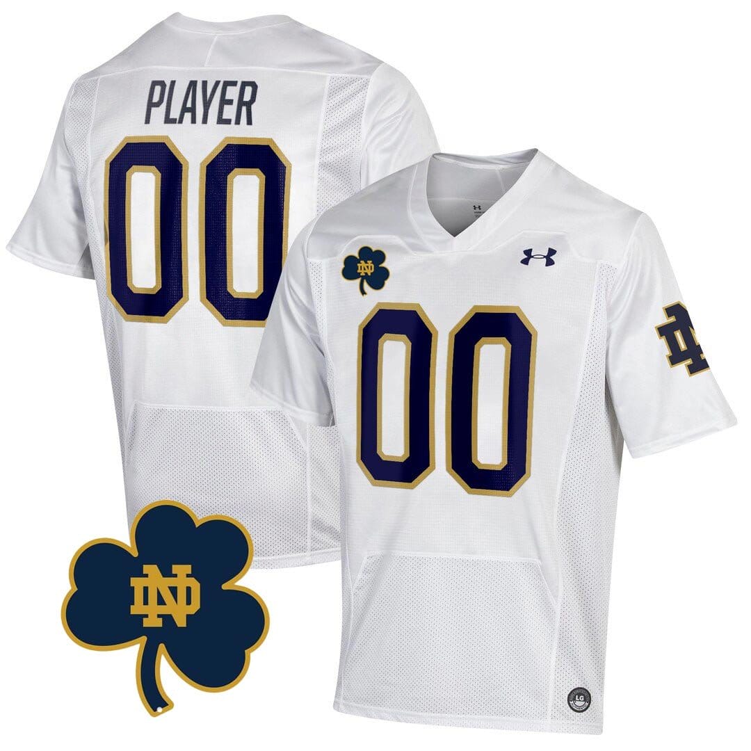 Custom Notre Dame Fighting Irish Jersey Name and Number College Football Johnny Lujack Patch White