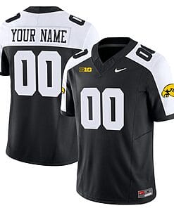 Custom Iowa Hawkeyes Jersey Name and Number Vapor Limited Football Black Alternate