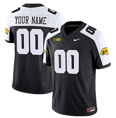 Custom Iowa Hawkeyes Jersey Name and Number Vapor Limited Football Black Alternate