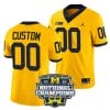Custom Michigan Wolverines Jersey Name and Number Football 2023 National Champions Patch Yellow