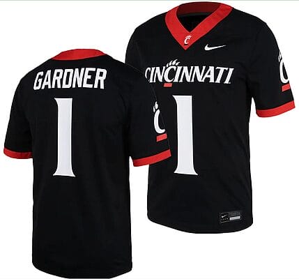Cincinnati Bearcats Sauce Gardner Jersey #1 Black 2023 Replica College Football
