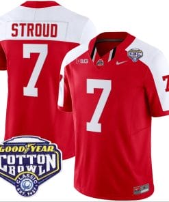 CJ Stroud Jersey #7 Ohio State Buckeyes Cotton Bowl Patch Vapor Football Red Alternate