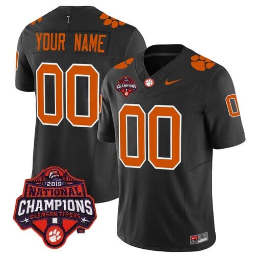 Custom Clemson Tigers Jersey Name and Number Vapor Limited College Football Stitched Black