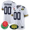 Custom Michigan Wolverines Jersey Name and Number 1000 Wins & Rose Bowl Patch Special White