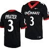Cincinnati Bearcats Evan Prater Jersey #3 Black 2023 Replica College Football