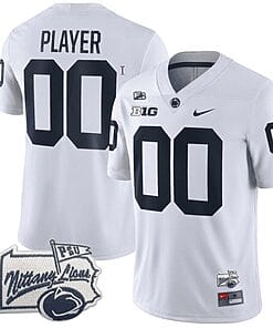 Custom Penn State Nittany Lions Jersey Name and Number PSU Patch College Football All Stitched White