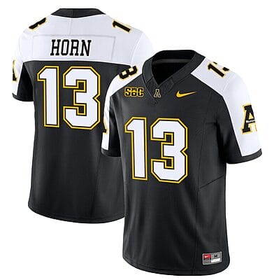 Christan Horn Jersey #13 Appalachian State Mountaineers Vapor Limited College Football Black Alternate