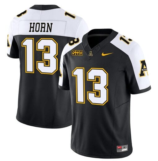 Christan Horn Jersey #13 Appalachian State Mountaineers Vapor Limited College Football Black Alternate