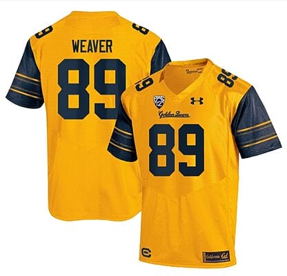 Cal Bears Evan Weaver Jersey #89 College Football 2023 Stitched Gold