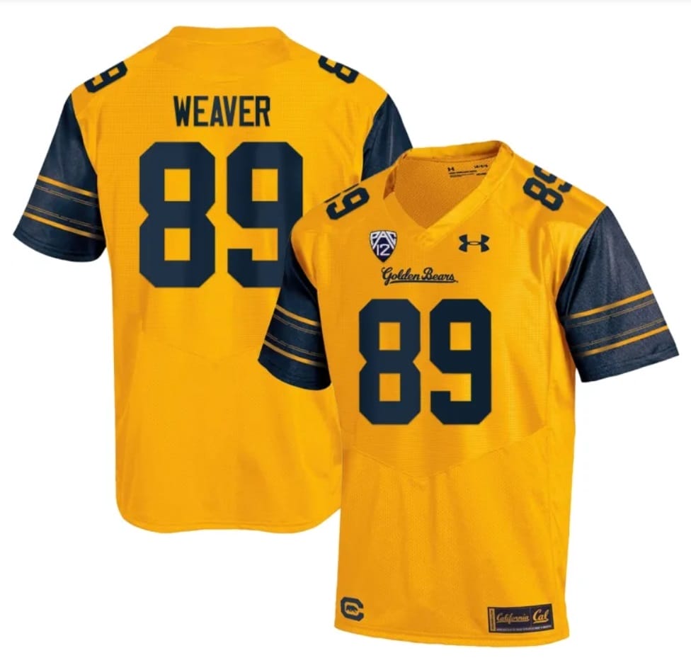 Cal Bears Evan Weaver Jersey #89 College Football 2023 Stitched Gold