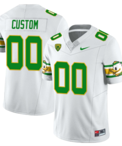 Custom Oregon Ducks Jersey Name and Number ‘Mighty Oregon’ Throwback Football Style 2 White