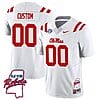 Custom Ole Miss Rebels Jersey Name and Number Football All Stitched White Rebels Map