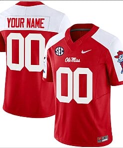 Custom Ole Miss Rebels Jersey Name and Number Football Vapor Limited All Stitched Red Alternate