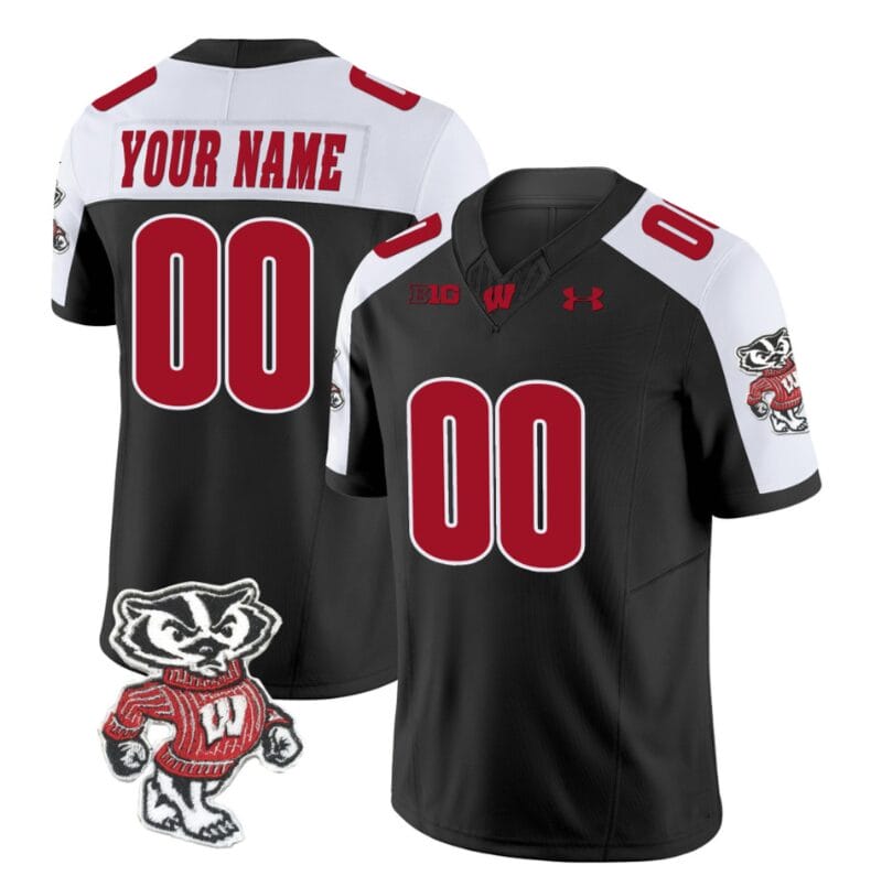 Custom Wisconsin Badgers Jersey Name and Number Vapor Limited College Football Black Alternate