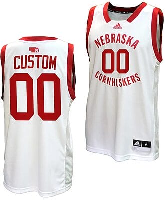 Custom Nebraska Cornhuskers Jersey Name and Number Basketball Home Uniform 2023-24 White