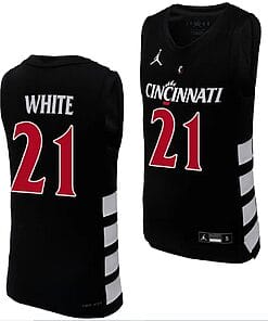 Cincinnati Bearcats James White Jersey #21 Black Basketball Unisex Replica