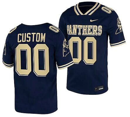 Custom Pitt Panthers Jersey Name and Number Navy College Football Replica Uniform