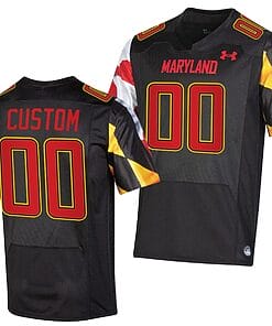 Custom Maryland Terrapins Jersey Name and Number College Football Black 2022 - 2023 Replica Uniform