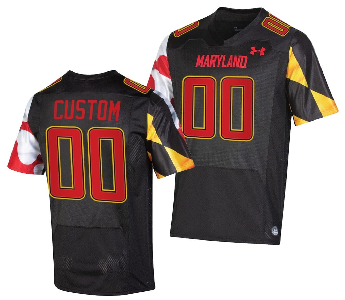 Custom Maryland Terrapins Jersey Name and Number College Football Black 2022 - 2023 Replica Uniform