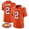 Cade Klubnik Jersey #2 Clemson Tigers Vapor Limited Acc Patch College Football Stitched Orange