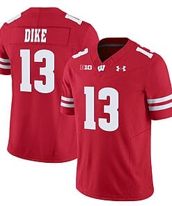 Chimere Dike Jersey #13 Wisconsin Badgers Vapor Limited College Football Red