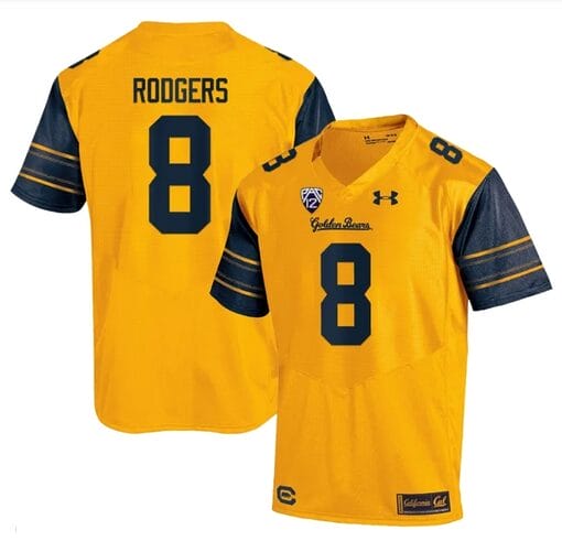 Cal Bears Aaron Rodgers Jersey #8 College Football 2023 Stitched Gold