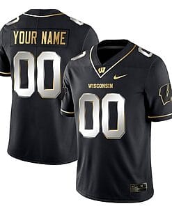 Custom Wisconsin Badgers Jersey Name and Number NCAA College Football Black Limited