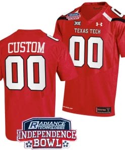 Custom Texas Tech Jersey Name and Number Independence Bowl Patch Football 2023 Red