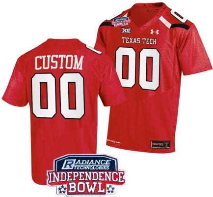 Custom Texas Tech Jersey Name and Number Independence Bowl Patch Football 2023 Red