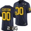 Custom Michigan Wolverines Jersey Name and Number 2024 Football National Championship Playoff Navy